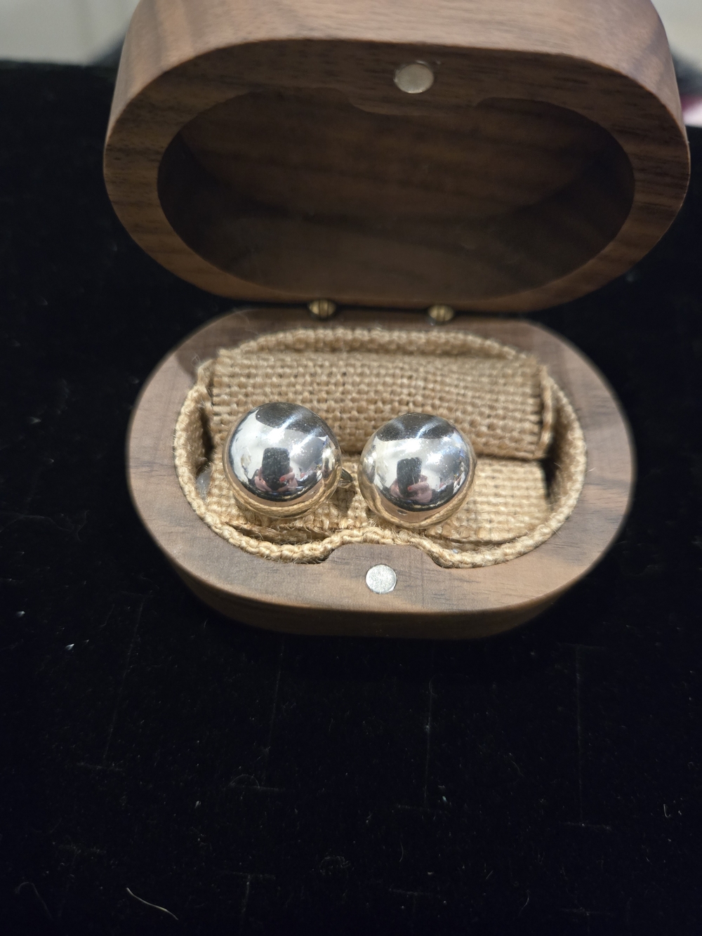 Vintage Classic Silver Dome Sterling Silver Screwback Earrings